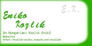 eniko kozlik business card